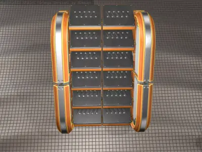 Sci-Fi Stairs - 32- Orange Version Low-poly 3D model