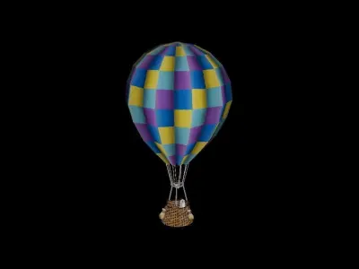 Hot Air Balloon - Low Poly Free low-poly 3D model