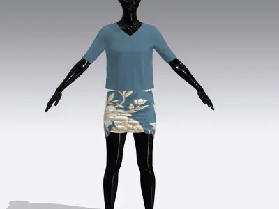 Woman Cloth Dress Low-poly 3D model