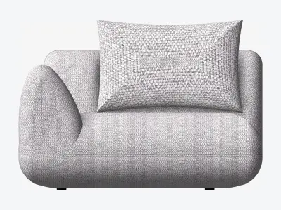 Chair - Sofa - Contemporary - Jack - Armrest Left Low-poly 3D model