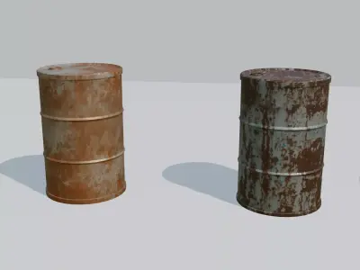 Industrial Metal Barrels Pack 3D model