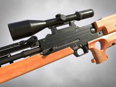 WA 2000 Sniper Rifle PBR Low-poly 3D model