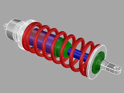 shock absorber Low-poly 3D model by tiss