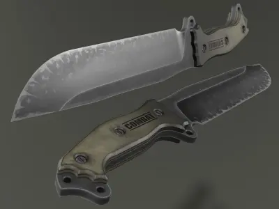 Stylized Military Knife Low-poly 3D model get