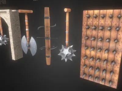 Dungeon traps Kit Low-poly 3D model