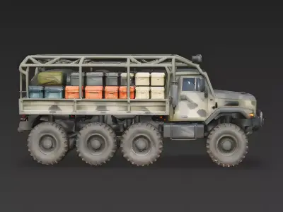 Extreme Multi-Axle Expedition Truck 3D Model Low-poly 3D model