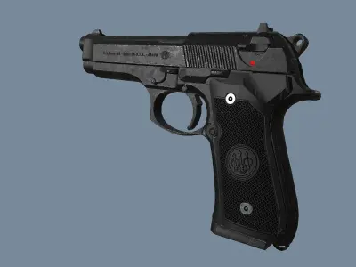 Beretta M9 Low-poly PBR Free low-poly 3D model