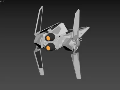 3D model of a futuristic spacecraft or fighter jet 3D model