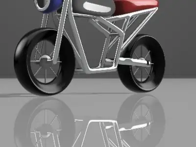 Electric Scrambler Bike Frame Design 3D model