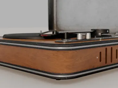 Retro Stylized  Vinyl Player Low-poly 3D model