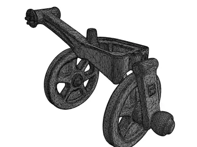 Rusty Industrial Railway Track Cart Low-poly 3D model