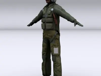Fighter pilot 3D model purchase