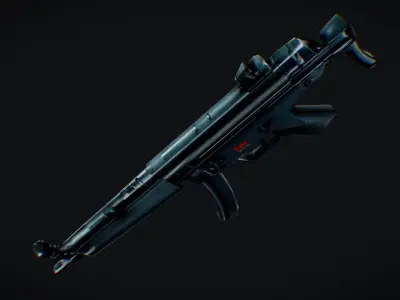 Low Poly MP5 Gun 3D model