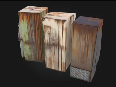 Abandoned Coolers  Forgotten Containers of the Past 3D model