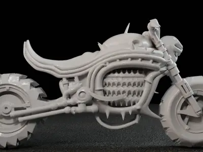 Monster Bike 3D Printable STL File 250mm One Piece Model 3D print model V1