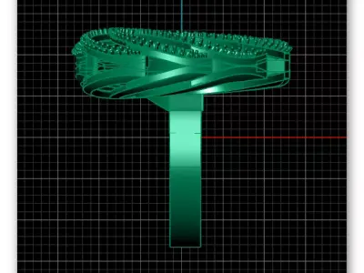 high jewelry ring 2 part 3D print model