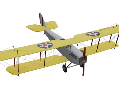 Curtiss JN-4 Jenny Low-poly 3D model