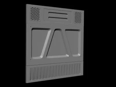 CGA Sci-Fi Wall Panels 01 3D model