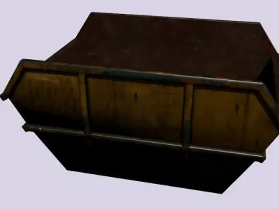 Dumpster metal trash can Low-poly 3D model