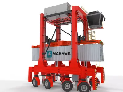 Straddle Carrier for Port 3D model