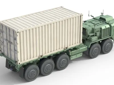 Oshkosh PLS A1 M1074A1 Contianer Truck   Low-poly 3D model