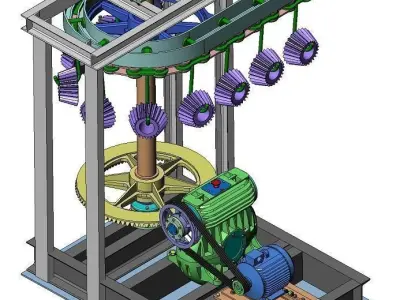 Conveyor drive with worm gear 3D model