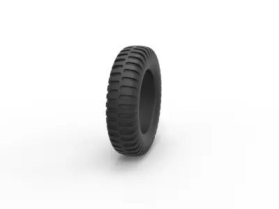 Military tire Scale 1 to 10 3D print model