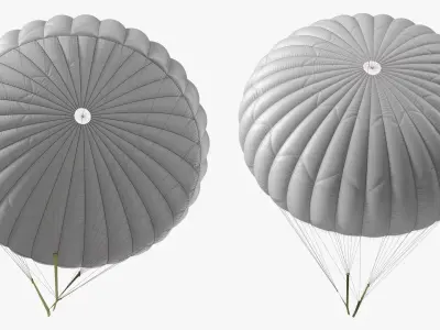 Parachute Backpack and Opened Parachute Collection 