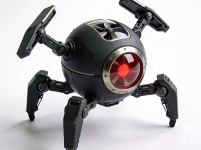 Realistic Sci-Fi Spider Drone 3D Model Low-poly 3D model