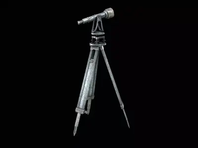 Gyrotheodolite - Telescope  - PBR Textured Low-poly 3D model