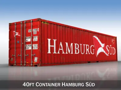 40ft Shipping Container - Hamburg Sued 3D model