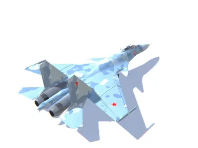 SU-33 Flanker-D Jet Fighter Aircraft Low-poly 3D model