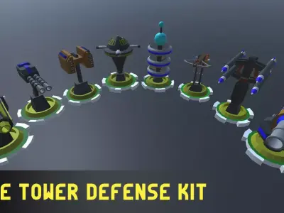 Simple Tower Defense Kit Low-poly 3D model