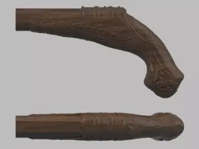 Antique weapon style knife handle 3D print model