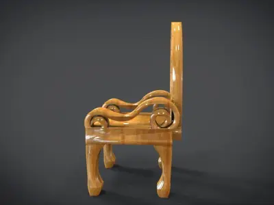 Unique Chair with a Bird Ornament model Low-poly 3D model