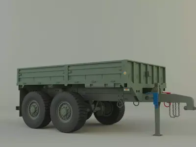 Military trailer 3D model purchase
