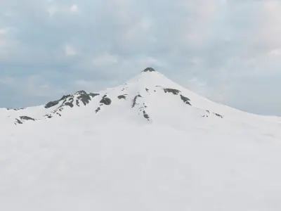Iconic snowy volcano 3D model