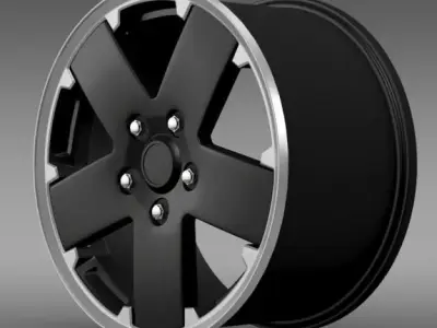 Jeep Wrangler black rim 3D model