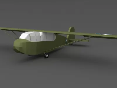 Aeronca TG-5 Aircraft Bomber Low-Poly Low-poly 3D model