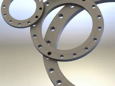 EN 1092-1 PN16 FLAT FLANGES 3D model