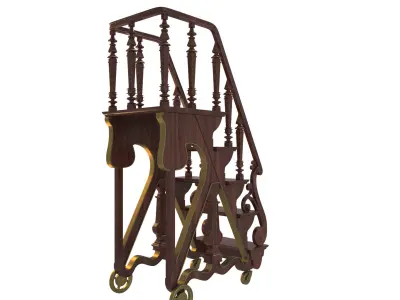 Rolling Library stairs  3D model