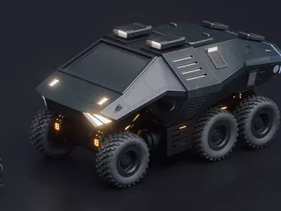 Giant Sci fi vehicle Concept 3D with PBR Texture 3D model