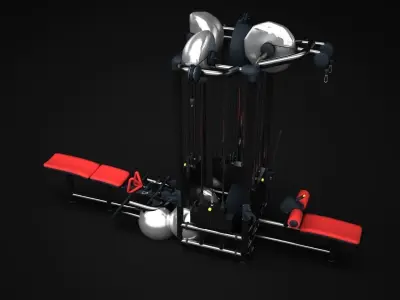 Multistation Fitness Cable Machine 3D model purchase