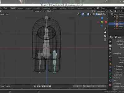 AmongUs Model robot with eye 3D model