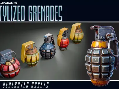 Stylized Grenades 3D model
