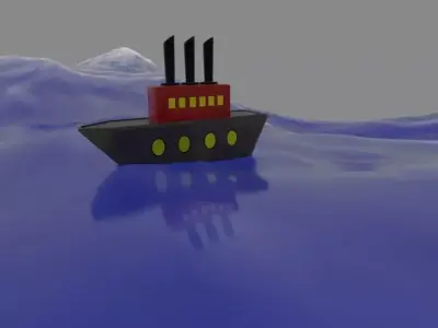  Low-poly 3D model of the ship Low-poly 3D model