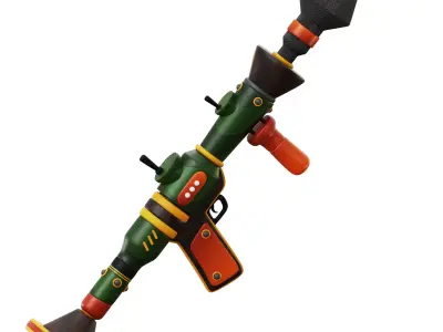 3D Army Rocket Launcher Low-poly 3D model