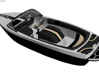 small canoe 3D model  3D model