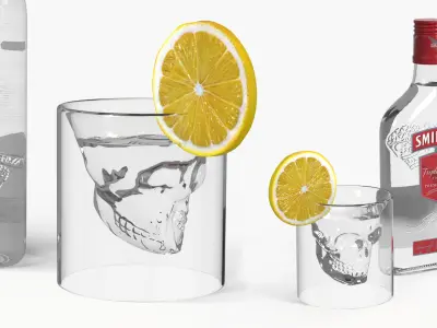  Smirnoff Vodka No21 with Shot and Lemon Slice 