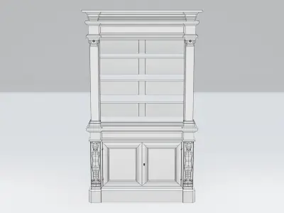 Closet 1 PBR ornate bookcase Low-poly 3D model